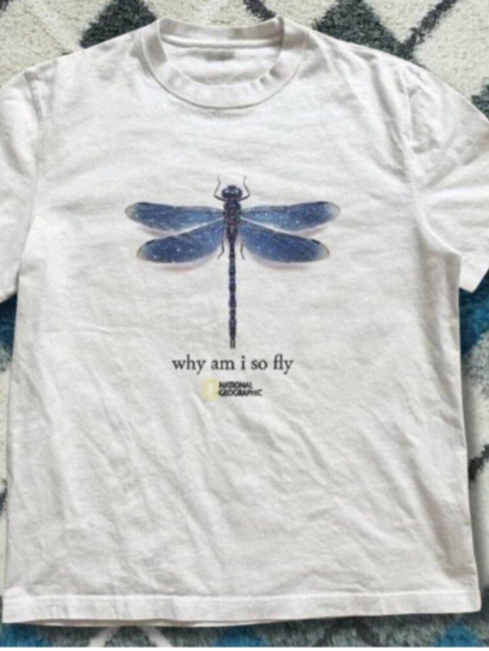 Minimal Dragonfly Nature Graphic Tee White  T-Shirt